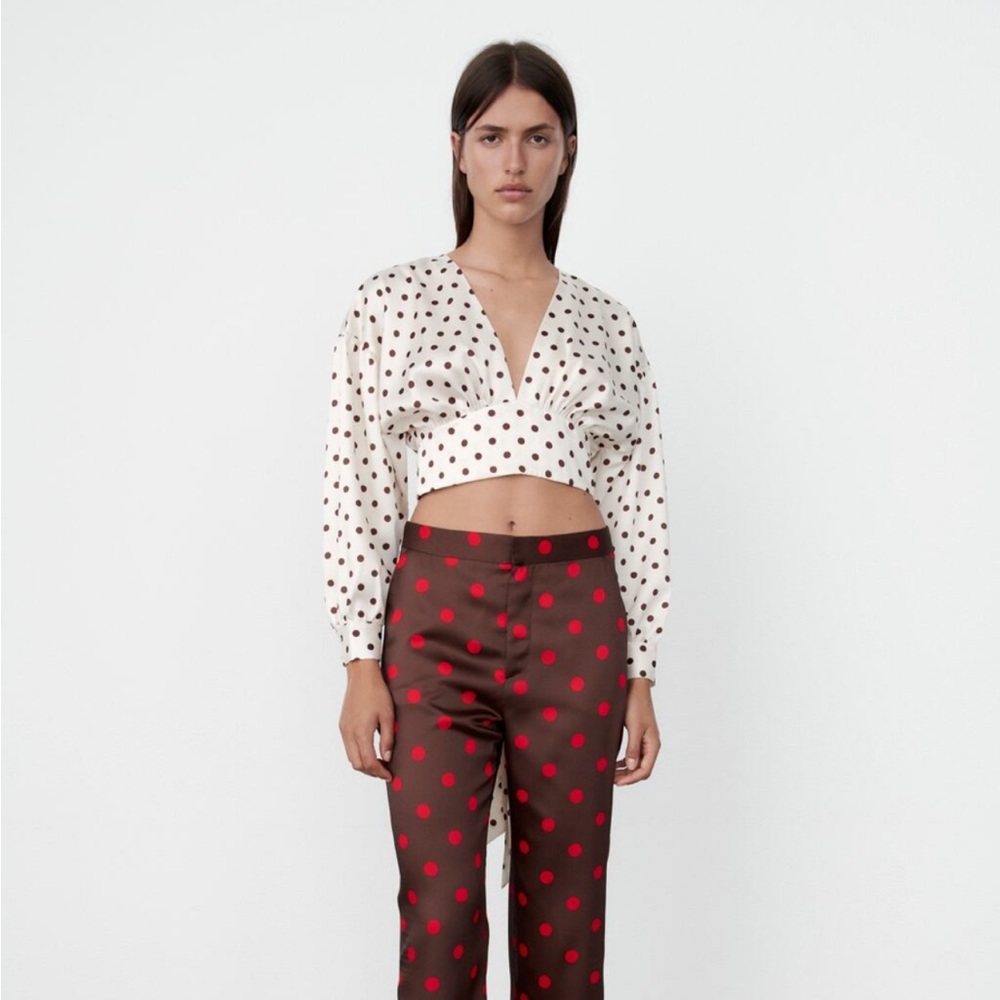Zara top - polka dot back cut out